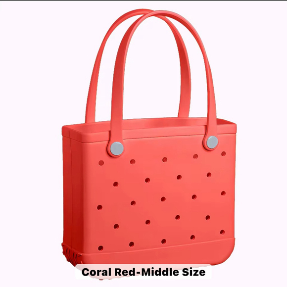 Women's Unbranded Tote Bag Medium Coral Red - Picture 4 of 7